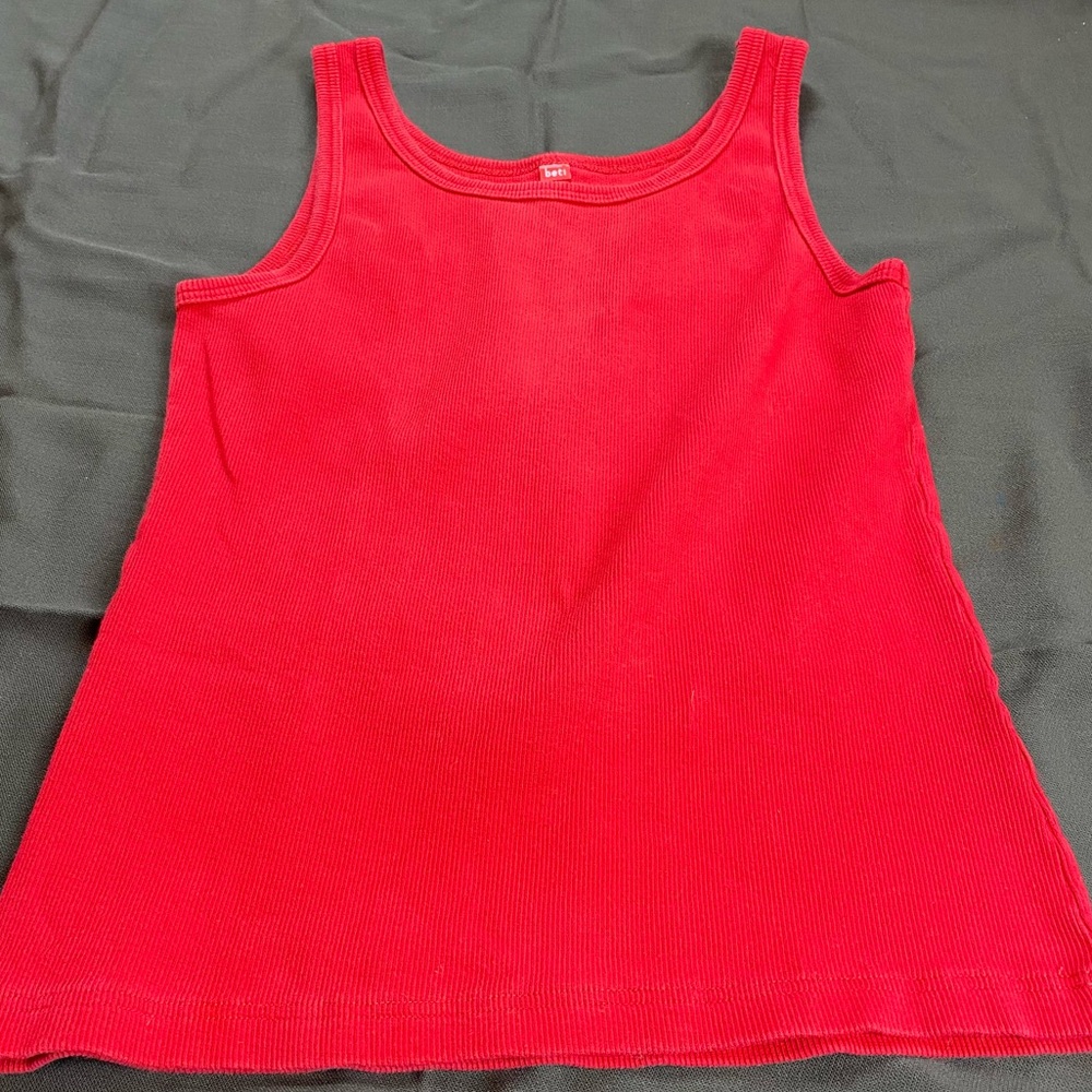 Vintage Basic Red Tank Top S